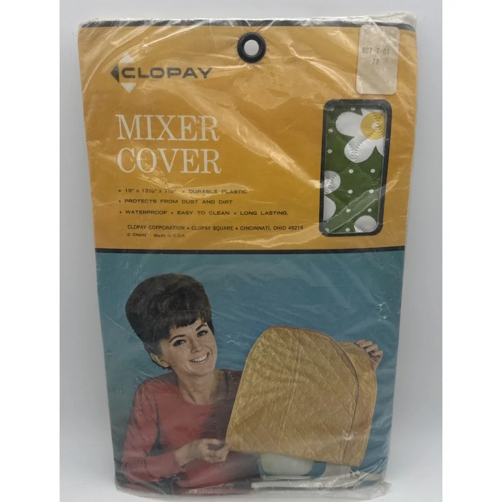 Vintage 60s 70s Stand Mixer Kitchen Appliance Cover Toaster Daisy Prop Vinyl